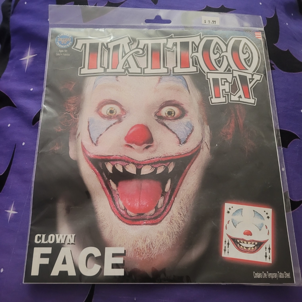 Clown Face Tattoo Kit - Red and White